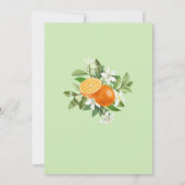 Invitation Bab d'aquarelle orange d'agrumes Little Cutie (Dos)