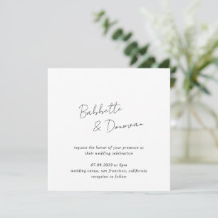 Invitation Babbette minimaliste Mariage moderne
