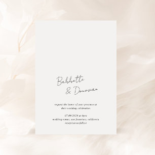 Invitation Babbette minimaliste Mariage moderne