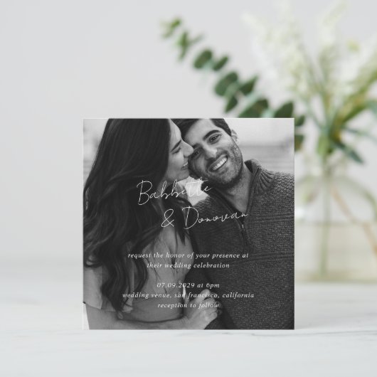 Invitation Babbette Minimaliste Photo Mariage moderne (Debout devant)