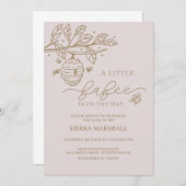 Invitation Babee, Bee Invitation, Bee Theme Baby shower, (Devant / Derrière)