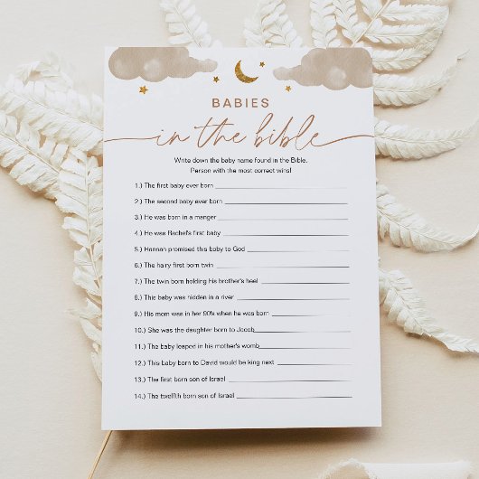 Invitation Babies Dans La Bible Twinkle Star Baby shower Jeu