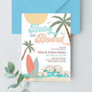 Invitation Baby à Bord Baby Shower Sprinkle Surfing Douche