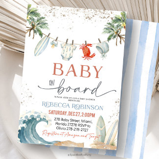 Invitation Baby à bord Surf Beach Baby shower