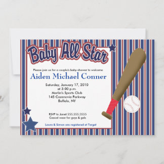 Invitation BABY All Star Baseball Champ Baby shower invitatio