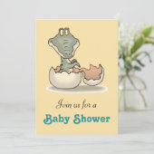Invitation Baby Alligator Mignon Baby Shower (Debout devant)