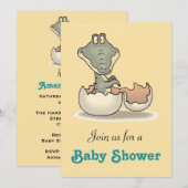 Invitation Baby Alligator Mignon Baby Shower (Devant / Derrière)