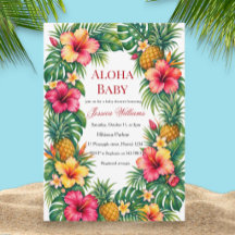 Baby Aloha Fête de Bébé Hawaïen Hibiscus