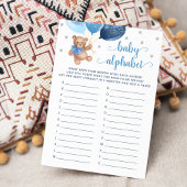 Invitation Baby Alphabet ABC Jeu Baby shower Teddy Bear Card