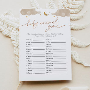 Invitation Baby Animal Game Twinkle Little Star Baby shower