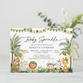 Invitation Baby Animals Jungle Party Thème Baby Sprinkel (Debout devant)