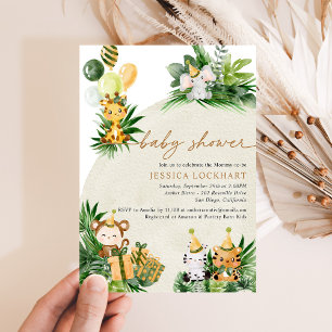 Invitation Baby Animals Jungle Safari Baby shower de fête