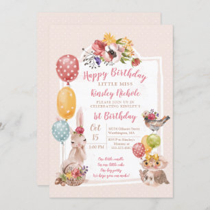 Invitation Baby Animals Petite Pois Fête d'anniversaire