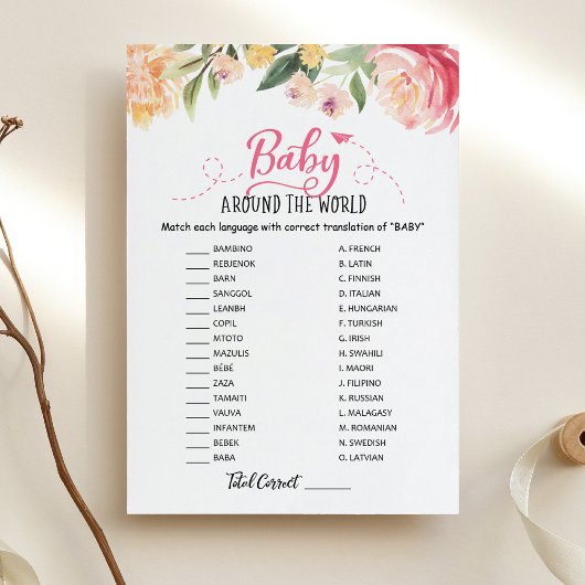 Invitation Baby Around World avec Baby shower CardAnswers