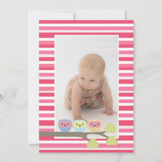 Invitation Baby Baptism Christening Pink Owens Photo Invitati