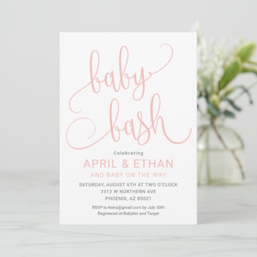 Invitation Baby Bash, Invitation de douche pour le (Debout devant)