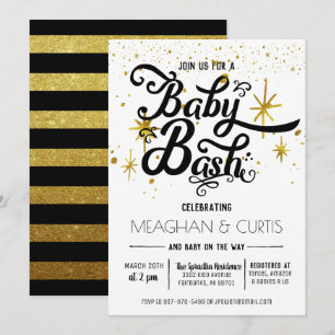 Invitation Baby Bash   Noir, Blanc & Or
