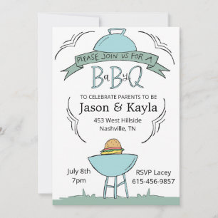 Invitation Baby BBQ bleu