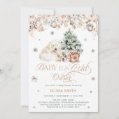 Invitation Baby Bear Baby it's Cold Outside Baby shower (Devant)