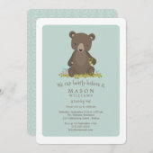 Invitation Baby Bear Cub Animal Thème Anniversaire (Devant / Derrière)
