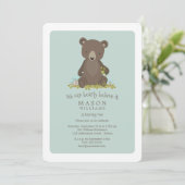 Invitation Baby Bear Cub Animal Thème Anniversaire (Debout devant)