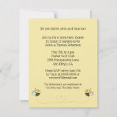 Invitation Baby Bee Boy Et Girl Twins (Dos)