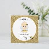 Invitation *~* Baby Bee Parties scintillant Baby Girl Shower  (Debout devant)