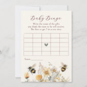 Invitation Baby Bingo Baby shower Jeu Bee Fleur sauvage Flora (Devant)