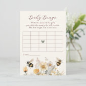 Invitation Baby Bingo Baby shower Jeu Bee Fleur sauvage Flora (Debout devant)