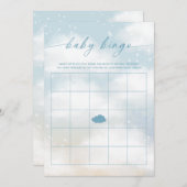 Invitation Baby Bingo Cloud 9 Blue Baby shower Jeu (Devant / Derrière)