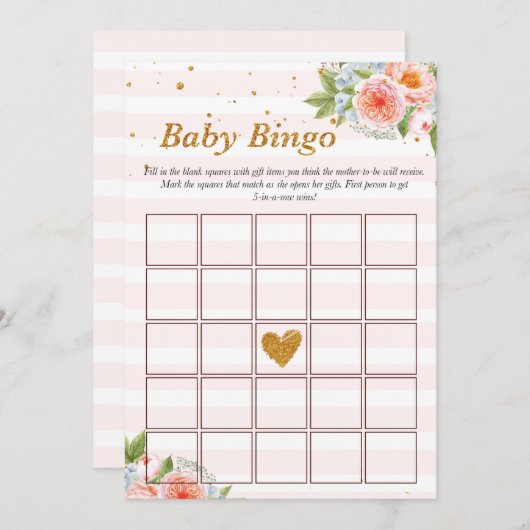 Invitation Baby Bingo Game (Devant / Derrière)