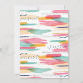 Invitation Baby Bingo Moderne Abstrait rose & bleu Aquarelle (Dos)