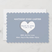 Invitation Baby Birth Welcome Card Nom du bébé (Dos)