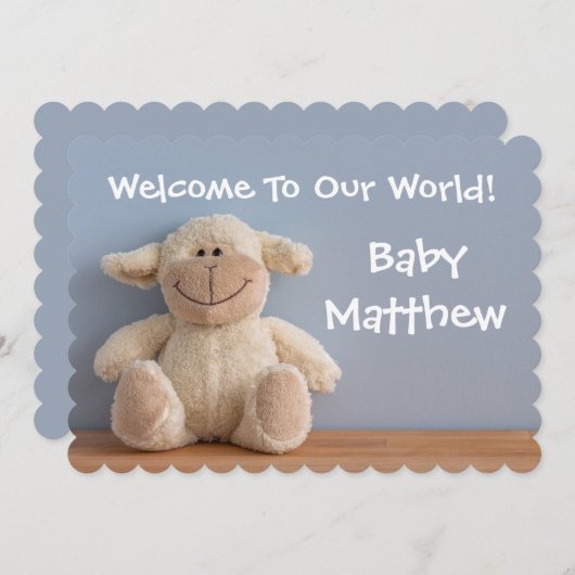 Invitation Baby Birth Welcome Card Nom du bébé (Devant / Derrière)