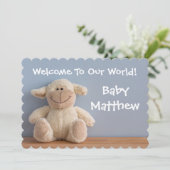 Invitation Baby Birth Welcome Card Nom du bébé (Debout devant)