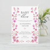 Invitation Baby Bloom Fleur sauvage Garden Bold Rose Girl Dou (Debout devant)