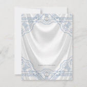 Invitation Baby Blue Baptism Christening White Satin (Dos)