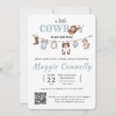 Invitation Baby Blue Little Cowboy is on the Way (Devant)