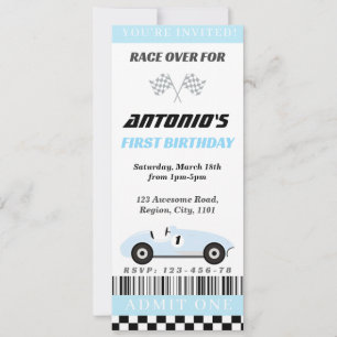 Invitation Baby Blue Race
