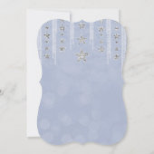 Invitation Baby Blue & Silver Parties scintillant Stars Sweet (Dos)