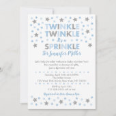 Invitation Baby Blue Twinkle Star Baby Sprinkle (Devant)