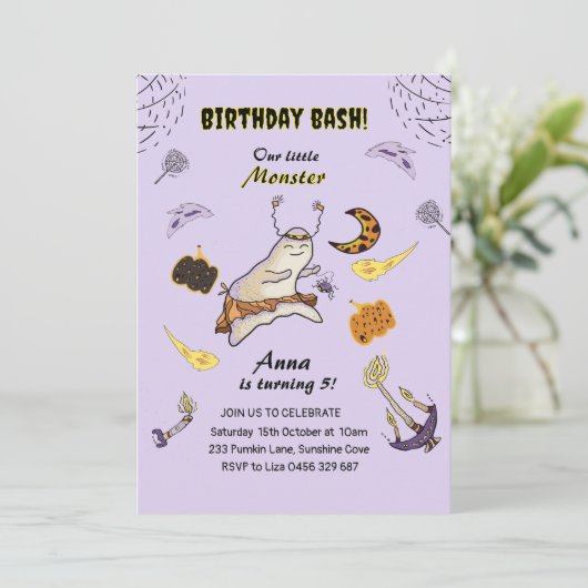 Invitation Baby boo ghost (Debout devant)