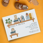 Invitation Baby Book Shelf Blue Boy Baby shower