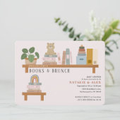 Invitation Baby Book Shelf Pink Girl Baby shower (Debout devant)
