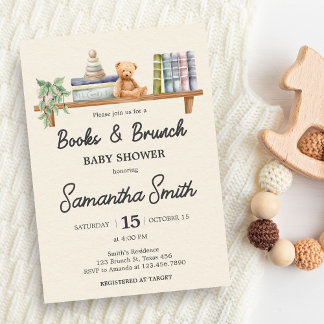 Invitation Baby Books and Brunch Neutral Baby Shower