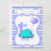 Invitation Baby Boy 1er anniversaire fête (Devant)