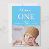 Invitation Baby Boy 1st Birthday Photo (Devant)