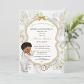 Invitation Baby Boy Baptême Communion Christening Bible (Debout devant)