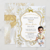 Invitation Baby Boy Baptême Communion Christening Bible (Devant / Derrière)