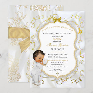 Invitation Baby Boy Baptême Communion Christening Bible
